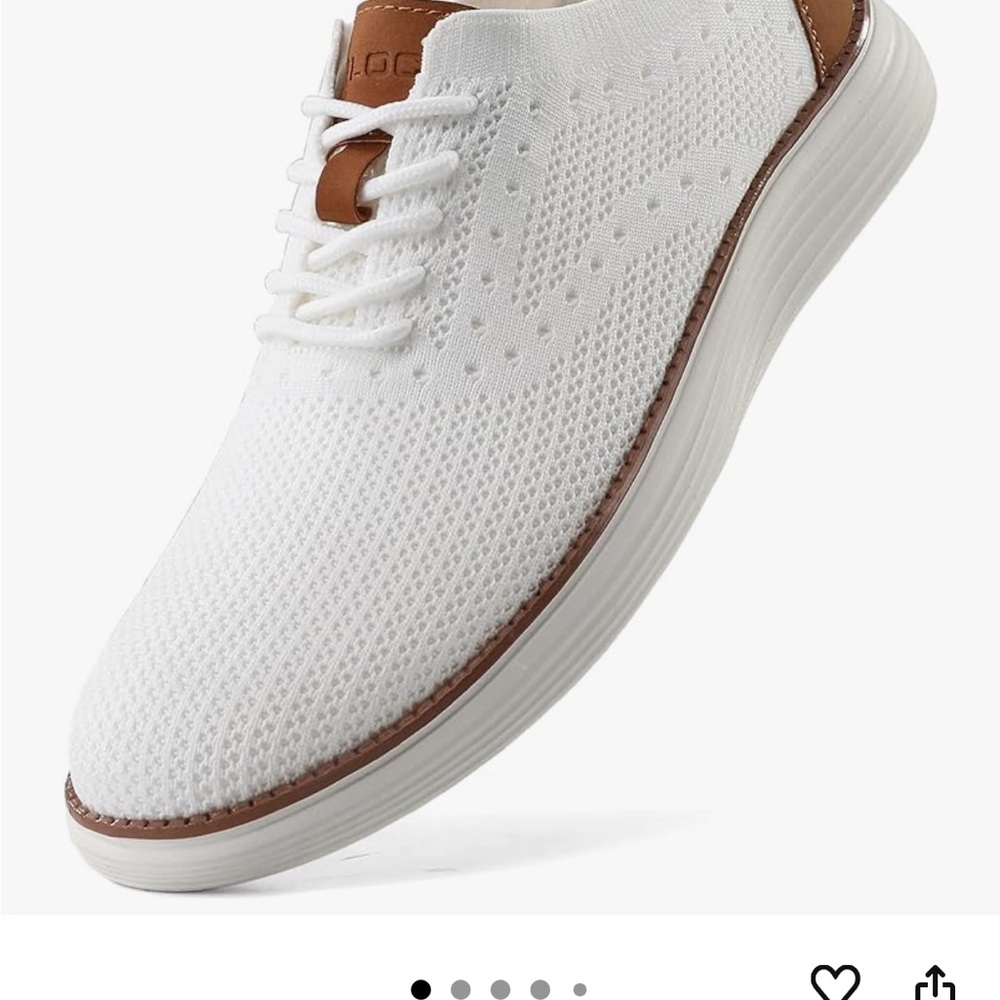 White Knit Derby with Brown Trim - Lightweight Men’s Oxford
